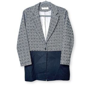 Nicole Bridger Ethically Made Tweed Wool Hemp Blend
Color Block Blazer Coat Sz 4